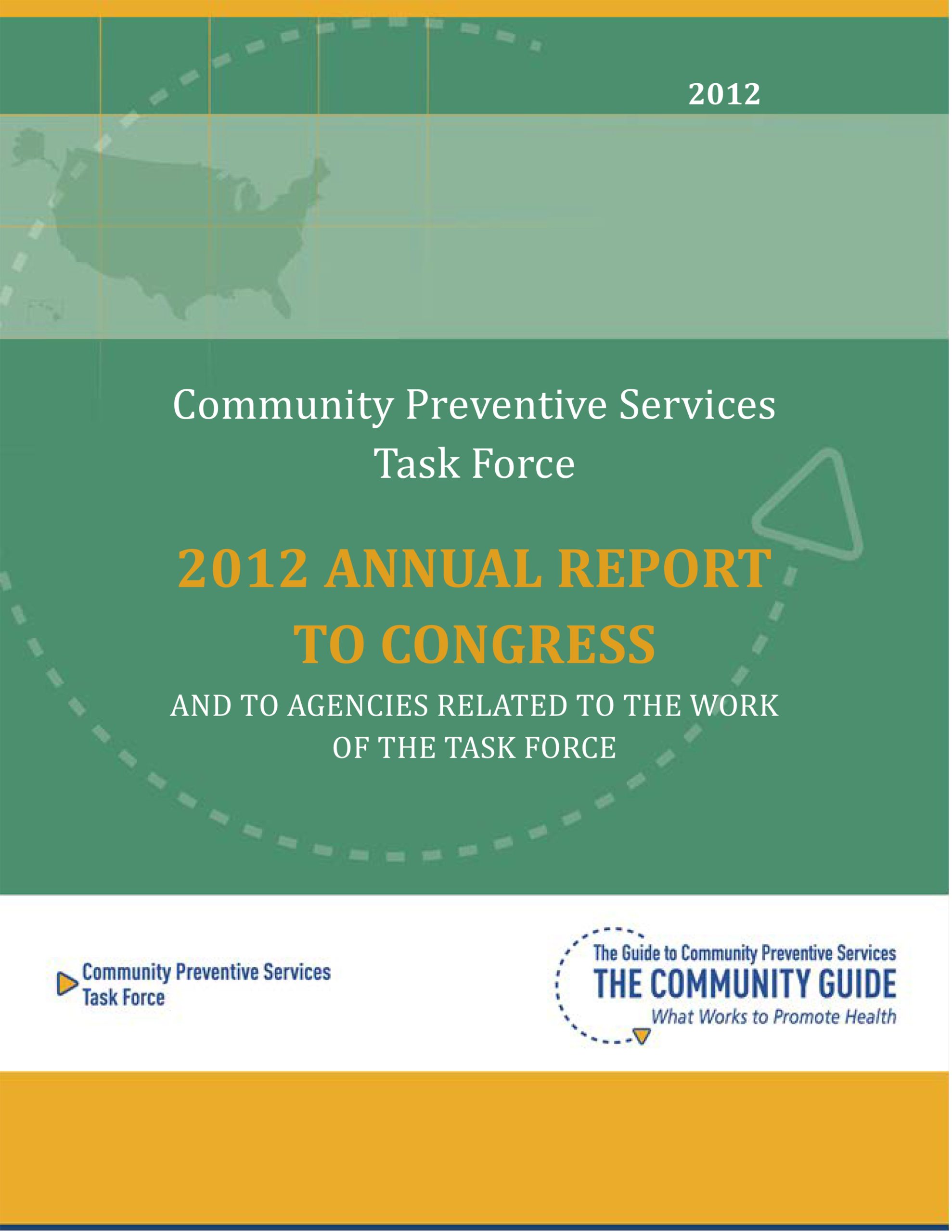The cover of the 2012 CPSTF Annual Report to Congress