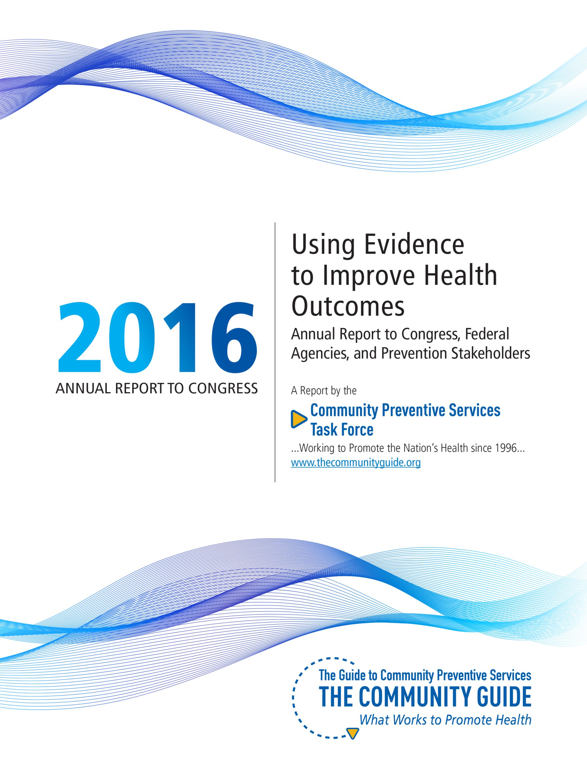 The cover of the 2016 CPSTF Annual Report to Congress