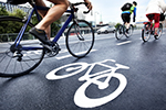 Bicycles ridden in a designated bike lane